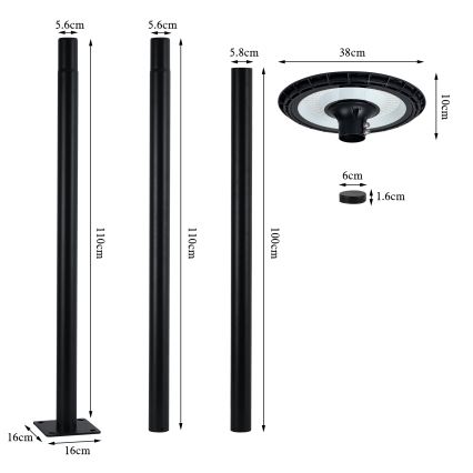 Brilagi - LED Ulična svetilka URBANSPARK LED/60W/230V črna IP65