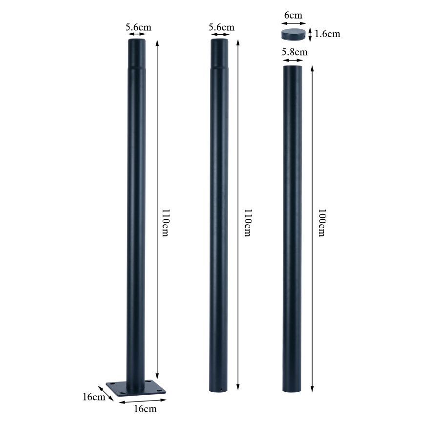 Brilagi - LED ulična svetilka z stebrom 3 m URBANSPARK LED/120W/230V antracit IP65