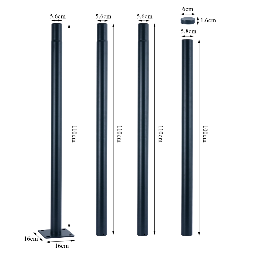 Brilagi - LED ulična svetilka s 4 m stebrom URBANSPARK LED/120W/230V antracit IP65