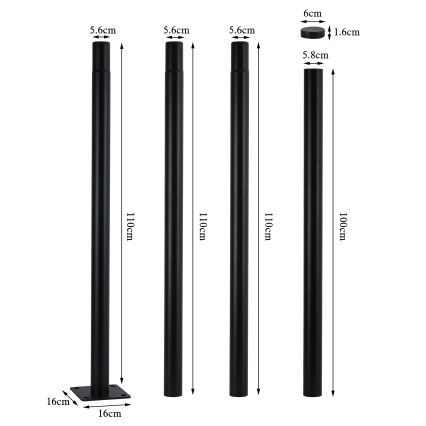 Brilagi - LED ulična svetilka z 4 m stebrom URBANSPARK LED/120W/230V črna IP65