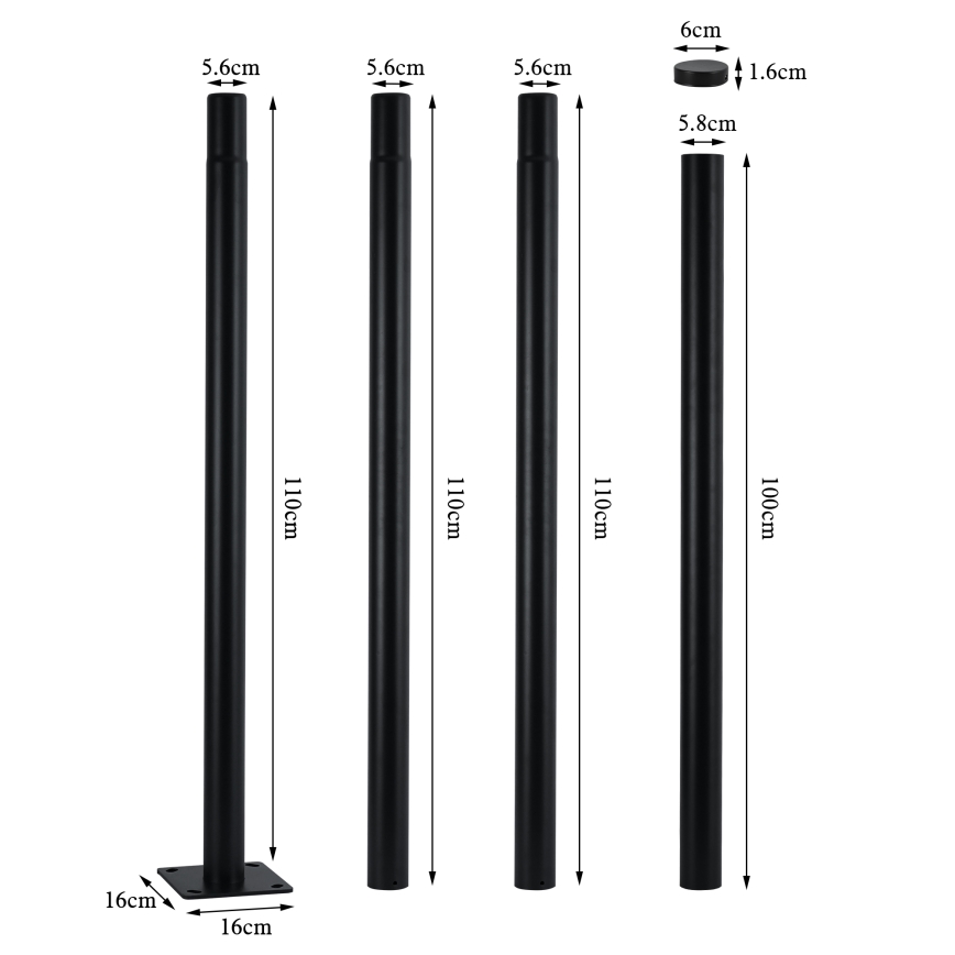 Brilagi - LED ulična svetilka z 4 m stebrom URBANSPARK LED/120W/230V črna IP65