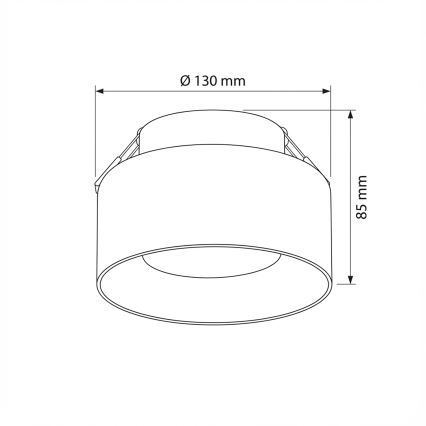 Brilagi - LED Vgradna stropna svetilka AURA LUX 1xGX53/30W/230V premer 13 cm črna/zadimljena