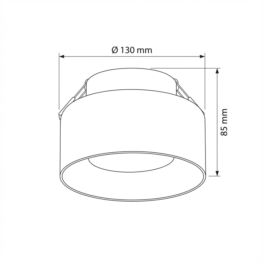 Brilagi - LED Vgradna stropna svetilka AURA LUX 1xGX53/30W/230V premer 13 cm črna/zadimljena