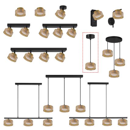 Brilagi - LED Viseča svetilka na kablu AURA LUX 1xGX53/30W/230V črna/zlata
