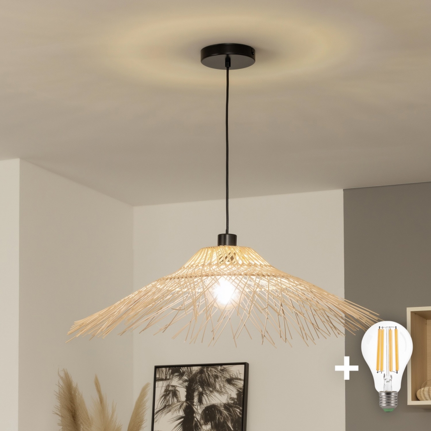 Brilagi - LED viseča svetilka na kablu CERIA BOHO 1xE27/40W/230V, premera 100 cm, bambus