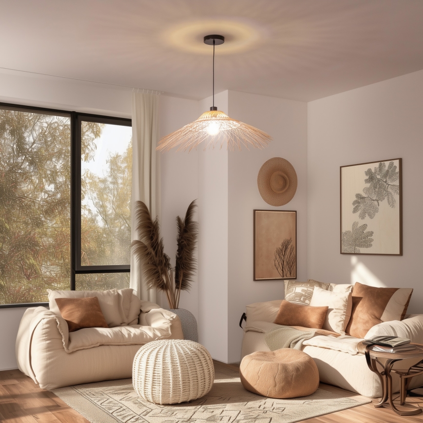 Brilagi - LED viseča svetilka na kablu CERIA BOHO 1xE27/40W/230V, premera 100 cm, bambus