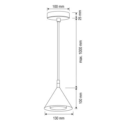 BRILAGI - LED Viseča svetilka na kablu CONE SINGLE 1xGX53/15W/230V bež