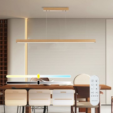 Brilagi - LED viseča svetilka na kablu OAK SMART s funkcijo zatemnitve, LED/30W/230V, Wi‑Fi Tuya, hrast + daljinski upravljalnik
