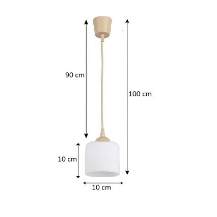 Brilagi - LED viseča svetilka na kablu RETRO GLASS 1xE27/60W/230V premer 10 cm bež/bela