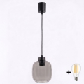 Brilagi - LED viseča svetilka na kablu RETRO GLASS 1xE27/60W/230V premer 14 cm črna/dimno siva