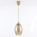 Brilagi - LED viseča svetilka na kablu RETRO GLASS 1xE27/60W/230V, premer 17 cm, bež/dimno bež