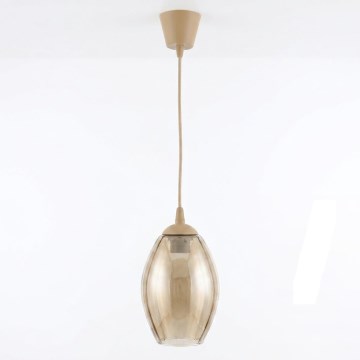 Brilagi - LED viseča svetilka na kablu RETRO GLASS 1xE27/60W/230V, premer 17 cm, bež/dimno bež