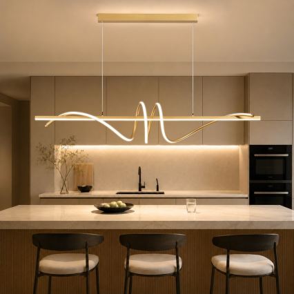 BRILAGI - Zatemljiv LED viseči lestenec na kablu SIGNATURE LED/50W/230V 3000-6000K 120 cm zlata + daljinski upravljalnik