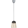 Brilagi - LED viseča svetilka na žici RETRO GLASS 1xE27/60W/230V premer 15,5 cm srebrna/dimno bež/črna