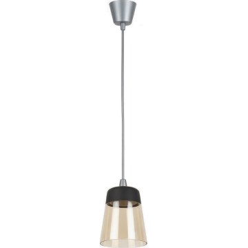 Brilagi - LED viseča svetilka na žici RETRO GLASS 1xE27/60W/230V premer 15,5 cm srebrna/dimno bež/črna