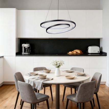 Brilagi - LED lestenec z možnostjo zatemnitve na kablu TWISTER LED/48W/230V 3000-6000K, premer 50 cm, črna + daljinski upravljalnik