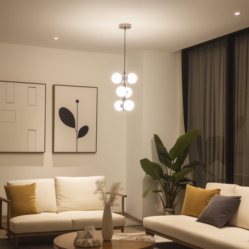 Brilagi - LED viseči lestenec MILLA 6xG9/3W/230V črn krom/bela