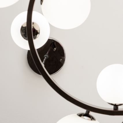 Brilagi - LED viseči lestenec MILLA na jekleni vrvici, 15x G9/3W/230V, črn krom/bela