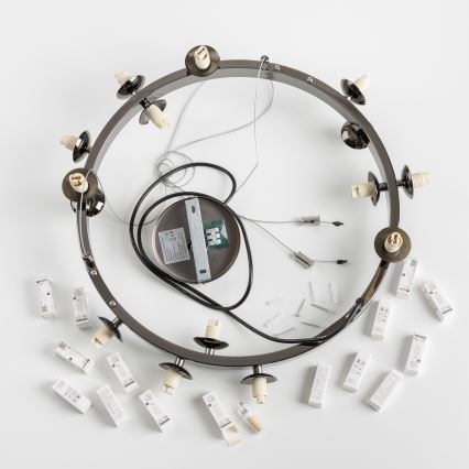 Brilagi - LED viseči lestenec MILLA na jekleni vrvici, 15x G9/3W/230V, črn krom/bela