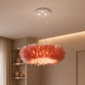 Brilagi - LED viseči lestenec na jeklenem kablu FEATHER 3xE27/40W/230V + 3xLED/3W, premer 50 cm, rožnat