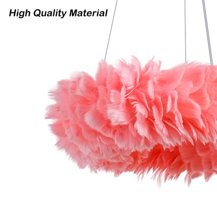 Brilagi - LED viseči lestenec na jeklenem kablu FEATHER 3xE27/40W/230V + 3xLED/3W, premer 50 cm, rožnat