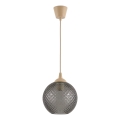Brilagi - LED viseči lestenec na jeklenem lanku RETRO GLASS 1xE27/60W/230V premer 18 cm bež/dimno siva