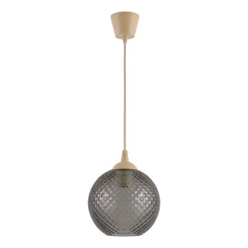 Brilagi - LED viseči lestenec na jeklenem lanku RETRO GLASS 1xE27/60W/230V premer 18 cm bež/dimno siva