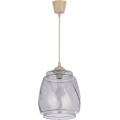 Brilagi - LED viseči lestenec na kabelu RETRO GLASS 1xE27/60W/230V premer 26 cm bež/dimno siva