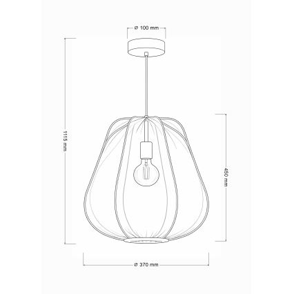 Brilagi - LED viseči lestenec na kablu ARVEN 1xE27/8W/230V premer 37 cm bež