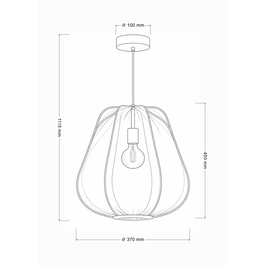 Brilagi - LED viseči lestenec na kablu ARVEN 1xE27/8W/230V premer 37 cm bež