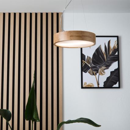 Brilagi - LED viseči lestenec na kablu CARVALHO 2xE27/15W/230V, hrast, premer 37 cm