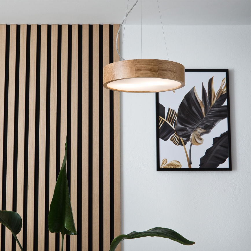 Brilagi - LED viseči lestenec na kablu CARVALHO 2xE27/15W/230V, hrast, premer 37 cm