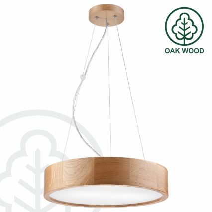 Brilagi - LED viseči lestenec na kablu CARVALHO 2xE27/15W/230V, hrast, premer 37 cm