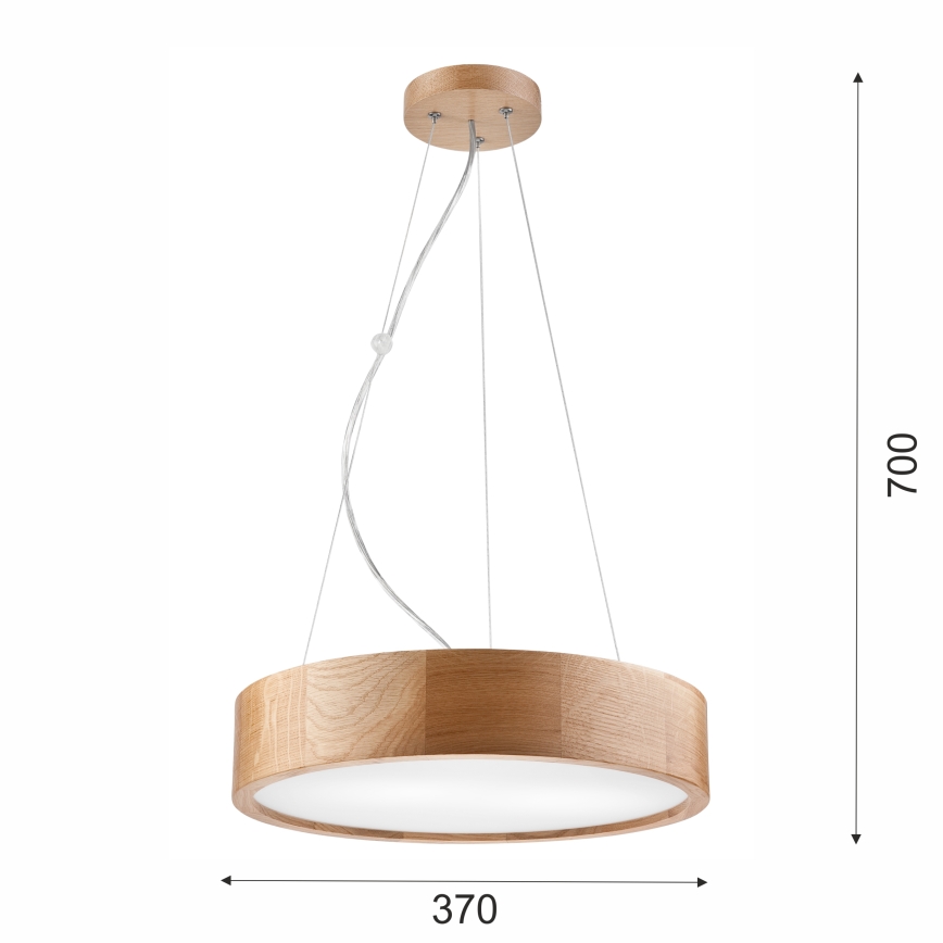 Brilagi - LED viseči lestenec na kablu CARVALHO 2xE27/15W/230V, hrast, premer 37 cm