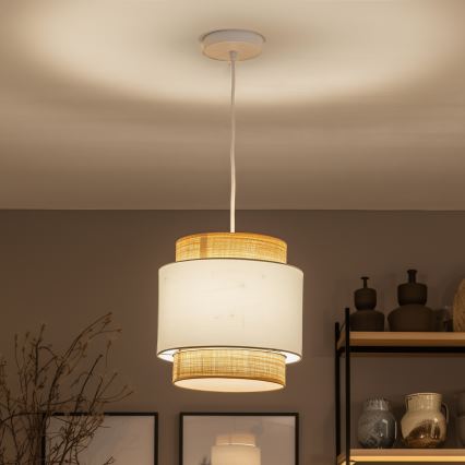 Brilagi - LED viseči lestenec na kablu CERIA 1xE27/40W/230V pr. 30 cm bež/bela
