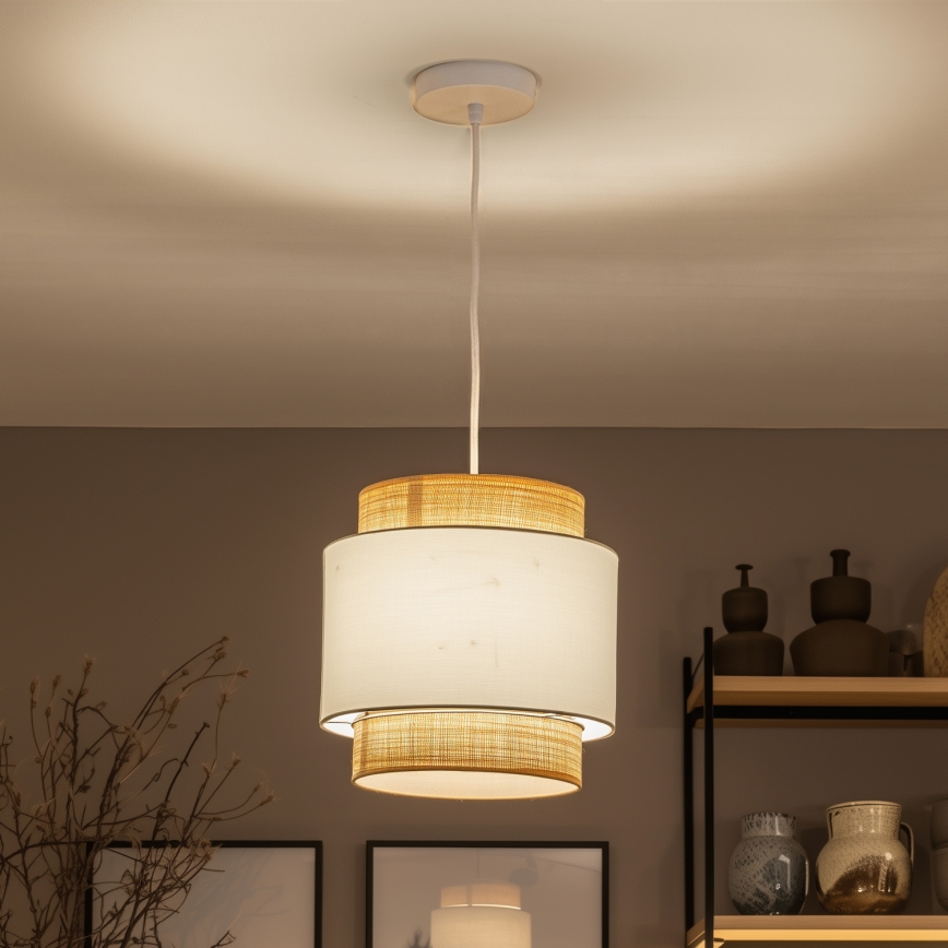 Brilagi - LED viseči lestenec na kablu CERIA 1xE27/40W/230V pr. 30 cm bež/bela