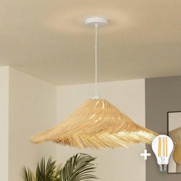 Brilagi - LED viseči lestenec na kablu CERIA BOHO 1xE27/40W/230V, premer 100 cm, iz ratana