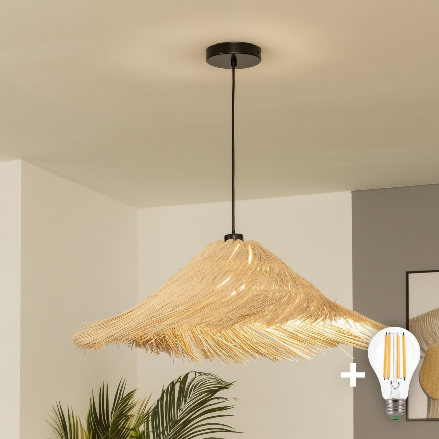 Brilagi - LED viseči lestenec na kablu CERIA BOHO 1xE27/40W/230V premer 100 cm ratan