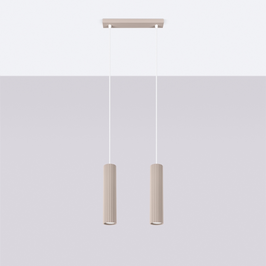 Brilagi - LED viseči lestenec na kablu CRESTO 2xGU10/10W/230V taupe