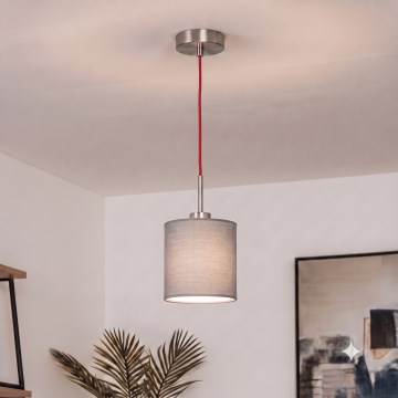 Brilagi - LED viseči lestenec na kablu NUBILA 1xE27/60W/230V, premer 14 cm, rdeča/svetlo siva
