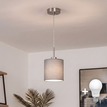Brilagi - LED viseči lestenec na kablu NUBILA 1xE27/60W/230V Ø 14 cm svetlo siva