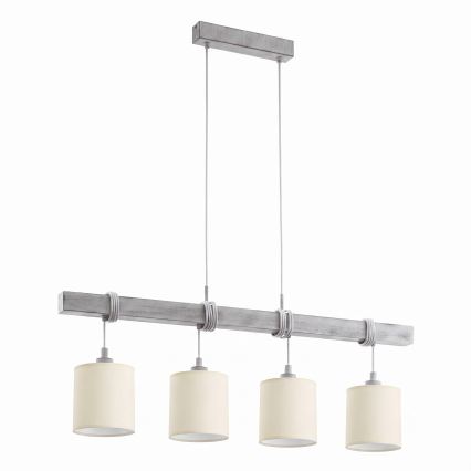 Brilagi - LED viseči lestenec na kablu NUBILA 4xE27/60W/230V siva/kremna
