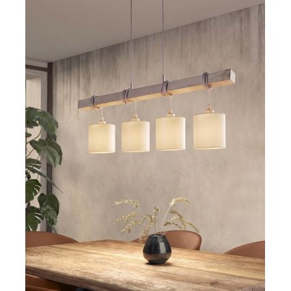 Brilagi - LED viseči lestenec na kablu NUBILA 4xE27/60W/230V siva/kremna