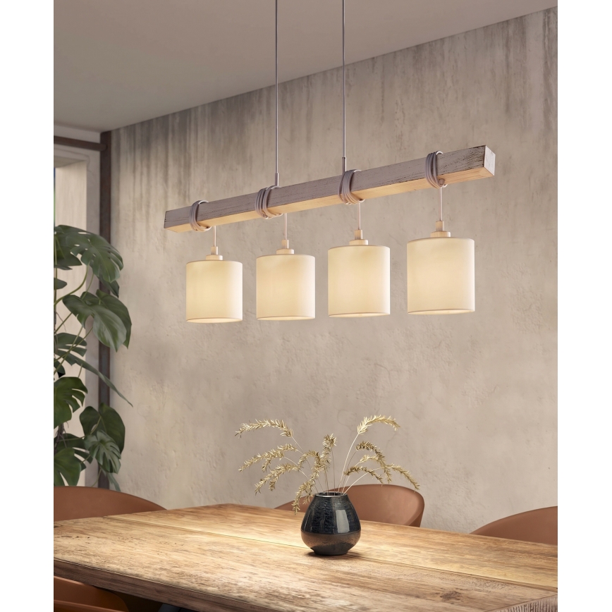 Brilagi - LED viseči lestenec na kablu NUBILA 4xE27/60W/230V siva/kremna