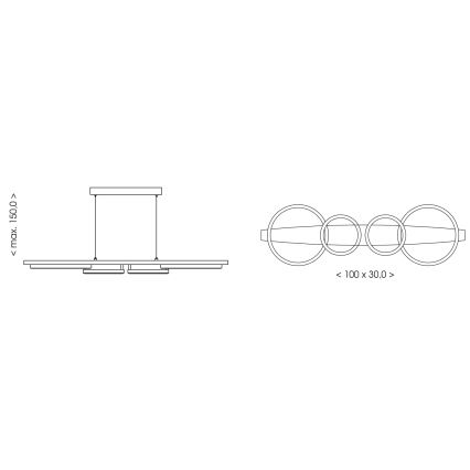 Brilagi - LED viseči lestenec na kablu PLANK LED/35W/230V 4000K 30x100 cm les