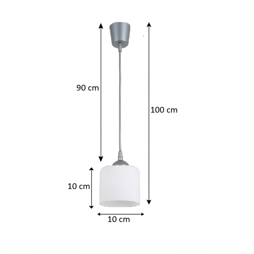 Brilagi - LED viseči lestenec na kablu RETRO GLASS 1xE27/60W/230V, premer 10 cm, srebrna/bela