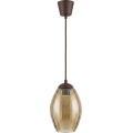 Brilagi - LED viseči lestenec na kablu RETRO GLASS 1xE27/60W/230V premer 17 cm rjava/dimno bež
