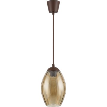 Brilagi - LED viseči lestenec na kablu RETRO GLASS 1xE27/60W/230V premer 17 cm rjava/dimno bež