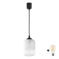 Brilagi - LED viseči lestenec na kablu RETRO GLASS 1xE27/60W/230V Ø 14 cm črna/bela