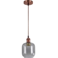 Brilagi - LED viseči lestenec na kablu RETRO GLASS 1xE27/60W/230V Ø 14 cm medena/dimna siva